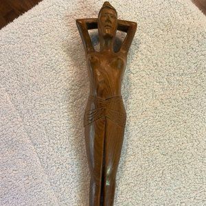 Vintage Wooden Nut Cracker Lady Woman Legs